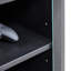 Cabinet multimédia à 5 niveaux avec tablettes réglables à 3 niveaux, portes en verre trempé et gestion des câbles