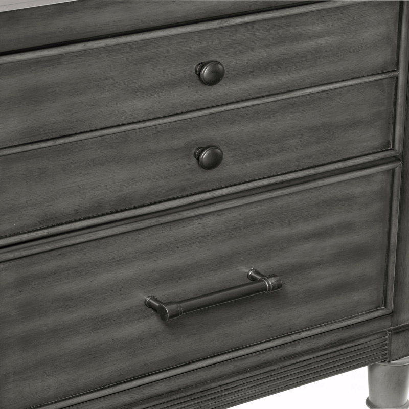 Table de chevet de style transitionnel à finition grise 1pc