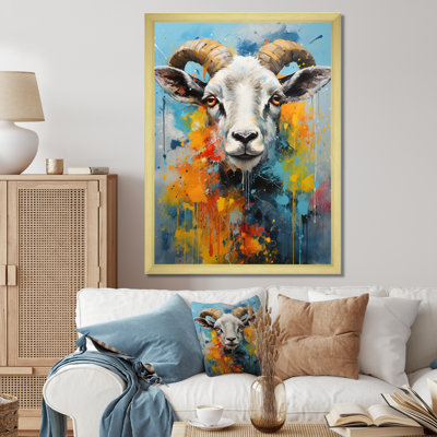 " Yellow Blue Sheep Expressionist " Color Photography Print