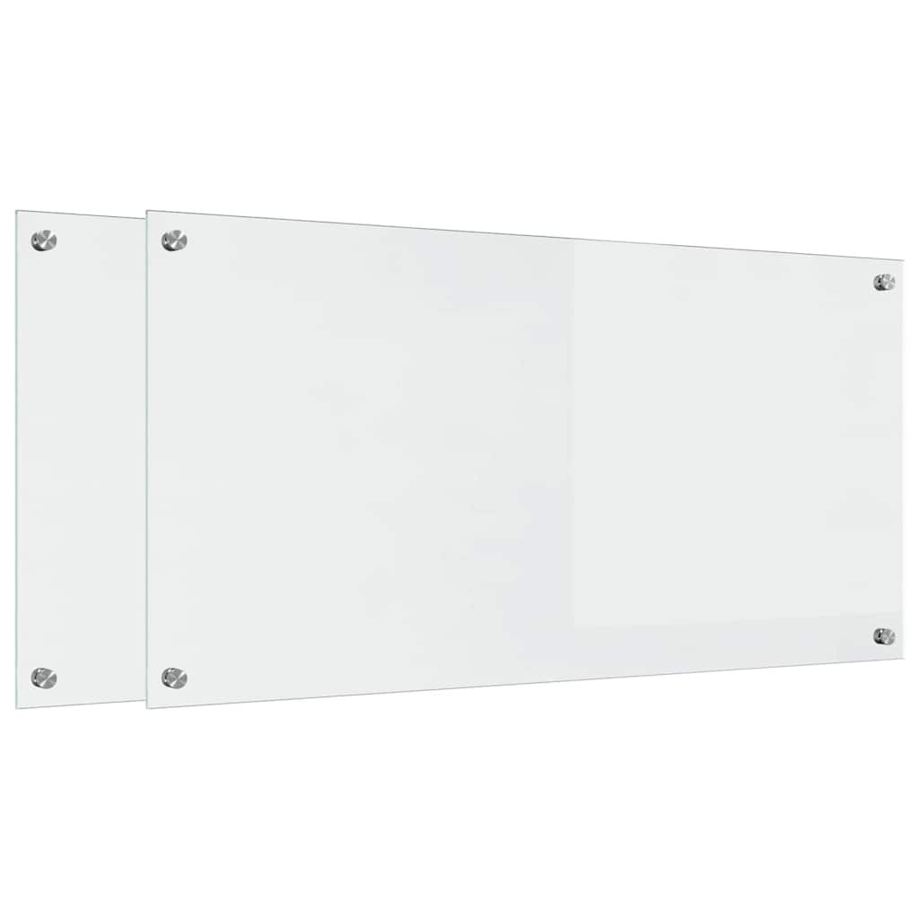Vidaxl Kitchen Backsplash White 80 X 40 Cm Tempered Glass - Image 2
