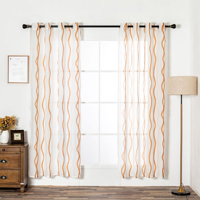 Paire de rideaux semi-transparents avec œillets