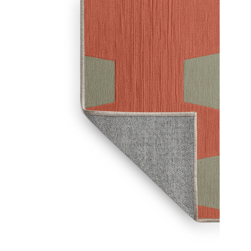 Tapis brun treillis lavable à la machine, Rectangulaire 2 pi x 3 pi