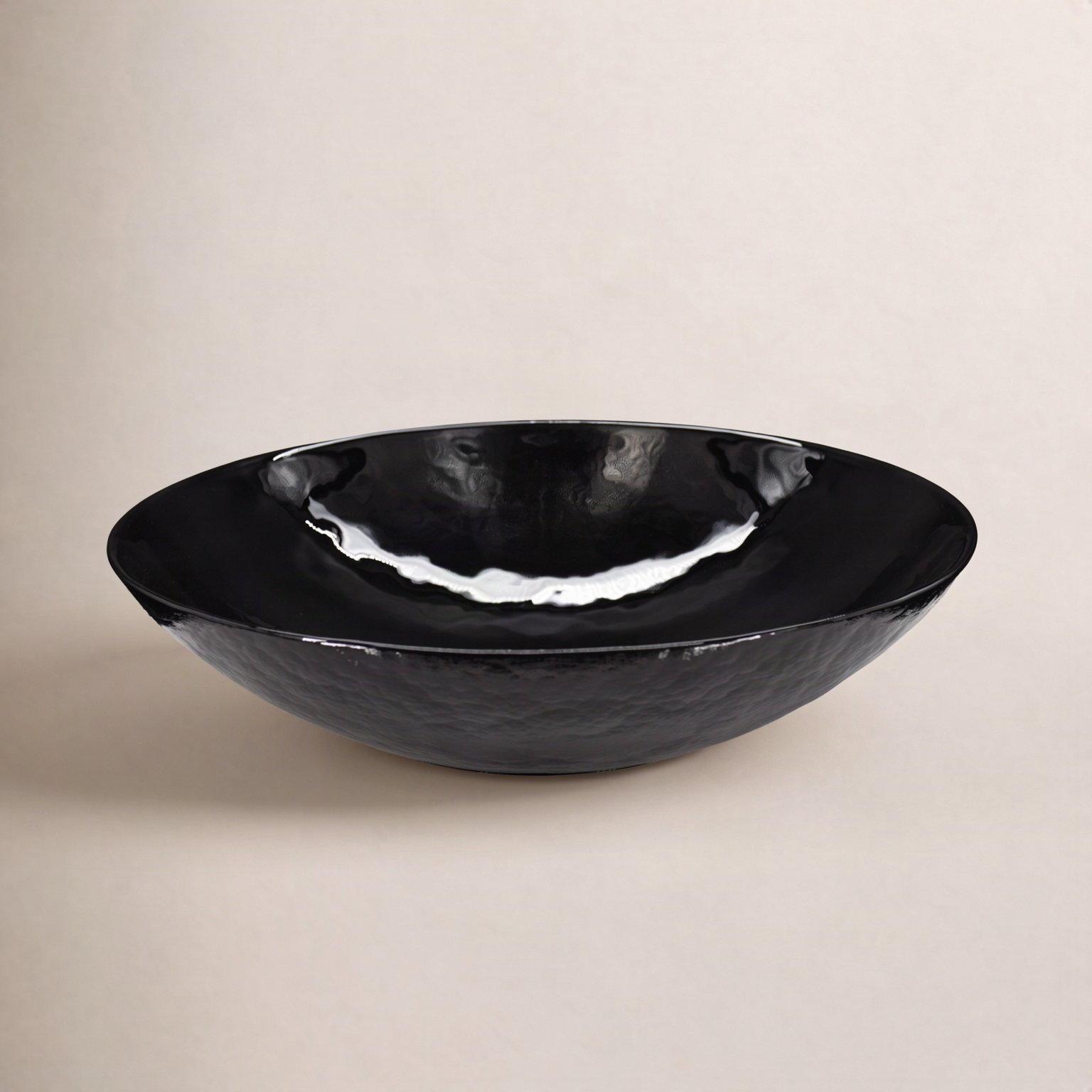 Murano Round Glass Vessel Bathroom Sink, Abyss
