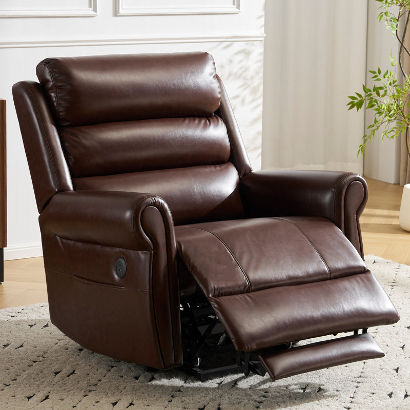 Fauteuil inclinable électrique Grace Grace pour personnes âgées avec massage et chaleur, Brun