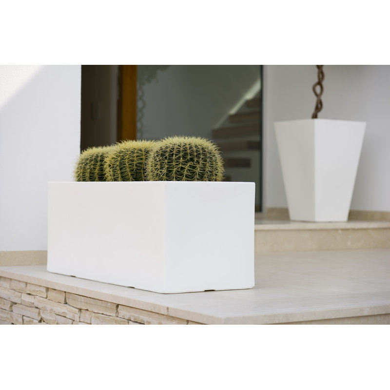 Jardiniere Resin Planter Box, 11.75" H x 31.5" W x 11.75" D, Ice