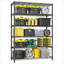 Étagère de rangement réglable en acier au carbone noir à 6 niveaux pour le rangement dans le garage et le garde-manger, support autoportant à silhouette standard