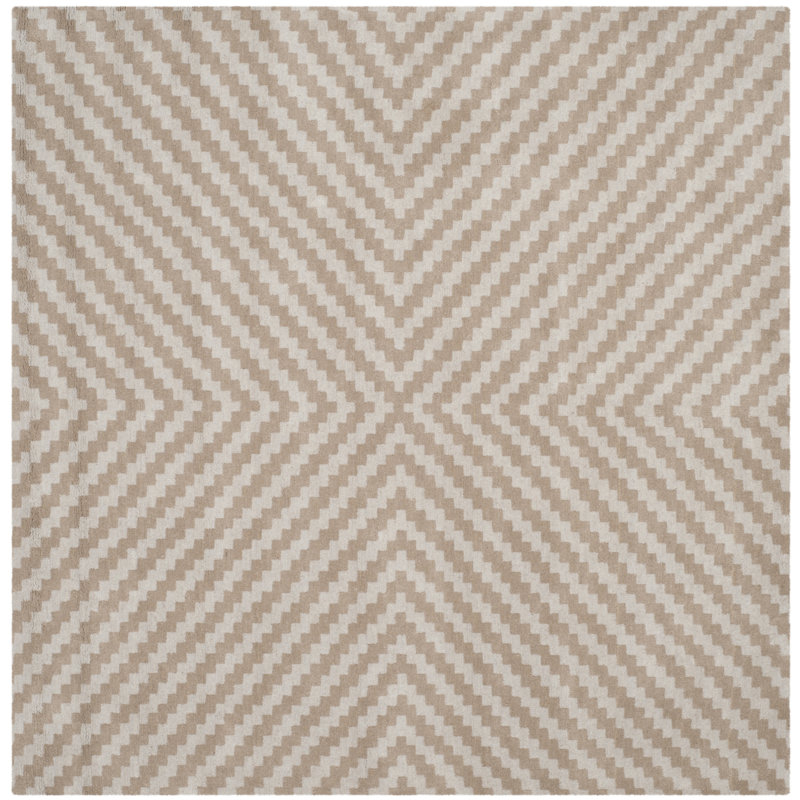 Sanyla Hand Tufted Wool Chevron Rug, Square 6'