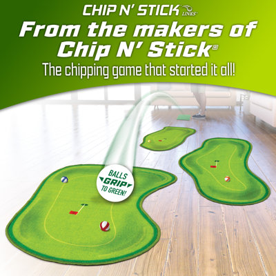 GoSports Chip N' Stick Links - Indoor & Outdoor Golf Game with Sticky Balls and Chipping Mat