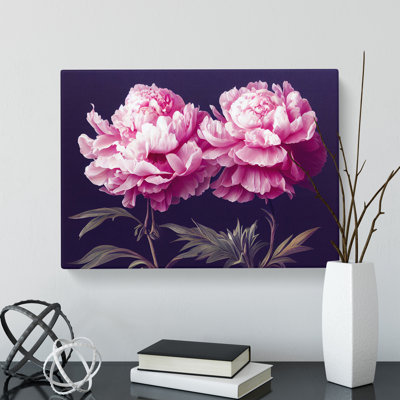 Splendorous Peony Flowers - Wrapped Canvas