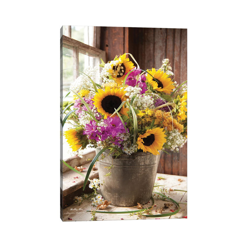 Wildflowers In Bucket by Irvin Hoover - Wrapped Canvas Print, 66.04 cm H x 45.72 cm W x 3.175 cm D