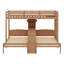 Lit superposé avec bureau intégré, tablettes de rangement et lampe de lecture, 3 lits dans un design compact-1875914259