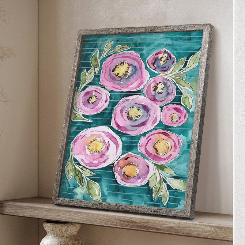 Impression encadrée Floral Radiance II - bois massif, H 11 po x l 9 po