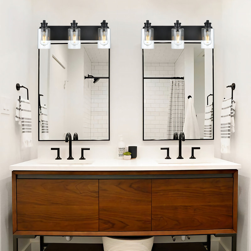 3 - Light Dimmable Vanity Light, Black