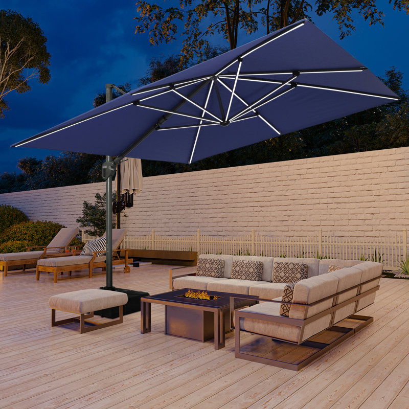 Parasol en porte-à-faux carré Cheetara, Bleu marine