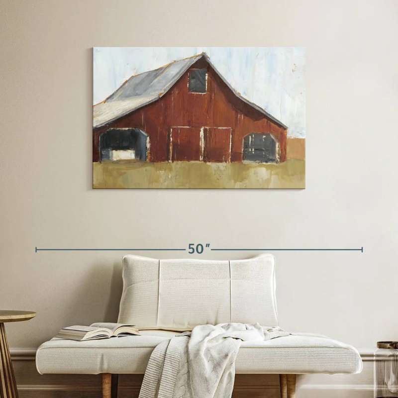 Lilie Rustic Red Barn I, 26" H x 39" W