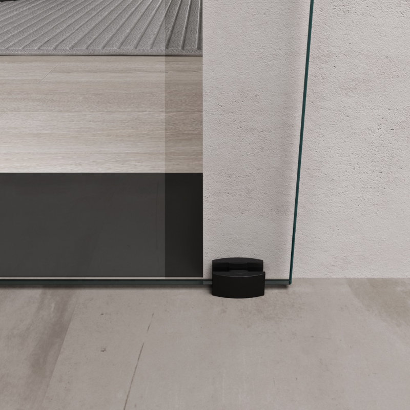 Durovin 1025mm internal Sliding Glass Door - Clear - Black Bar Handle with Rail with Soft Close, 1025mm x 2050mm