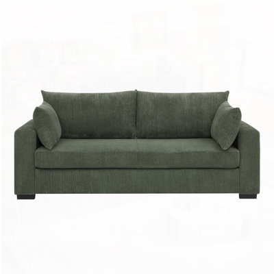 79"W Corduroy Sofa Couches for Living Room, Small Couch with USB & Removable Pillow Cover