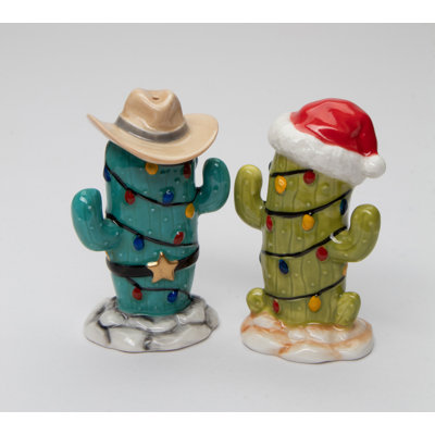 Ensemble salière et poivrière de Noël avec cactus Cosmos