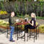 Ensemble de bar de patio 5 pièces avec table de 47 po de hauteur et 4 tabourets de bar