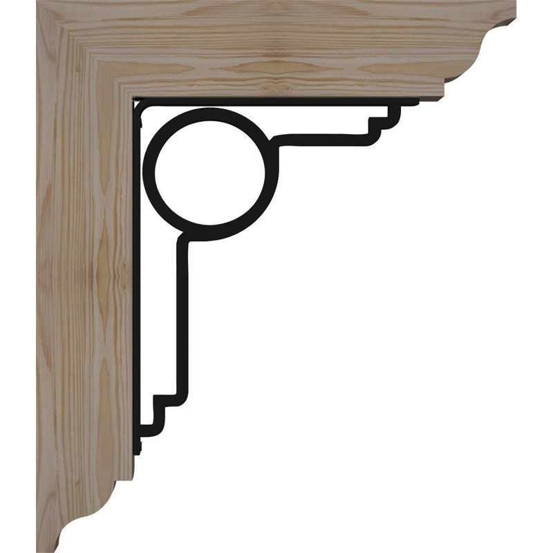Triple support de fer traditionnel 4 "Maria, H 16 po x P 13 1/2 po, Sapin Douglas (l 4 po x P 4 po)