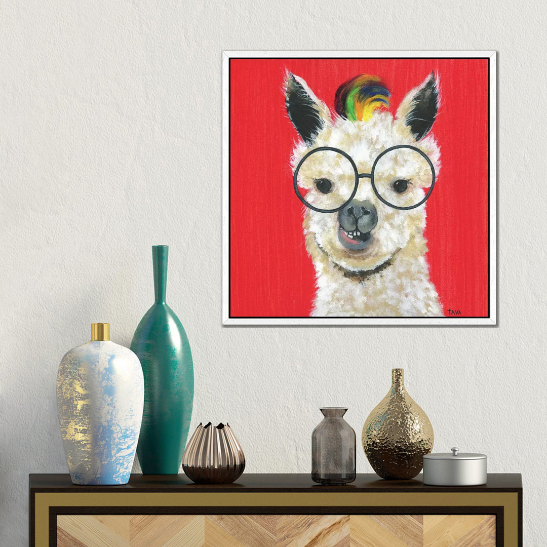 Llama Rockstar von Tava Studios - Galerie-verpackte Leinwand Giclée auf Leinwand