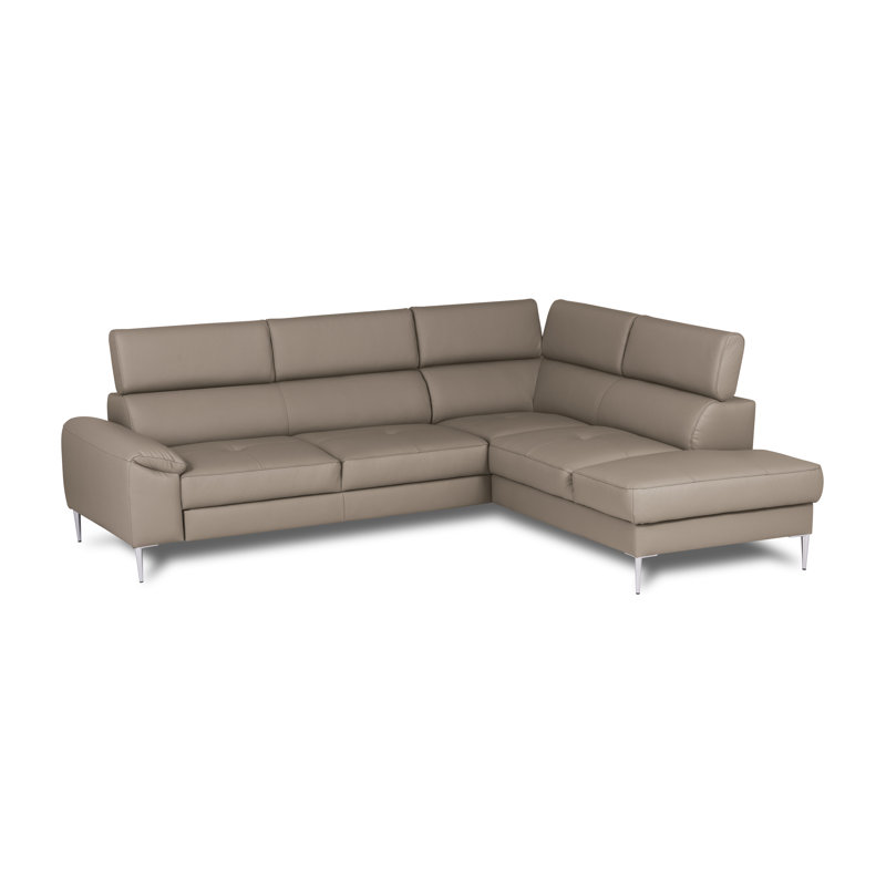Camden Real Leather Corner Sofa with Pull-Out Bed, Storage & Adjustable Headrests, Tan, Right Hand Facing