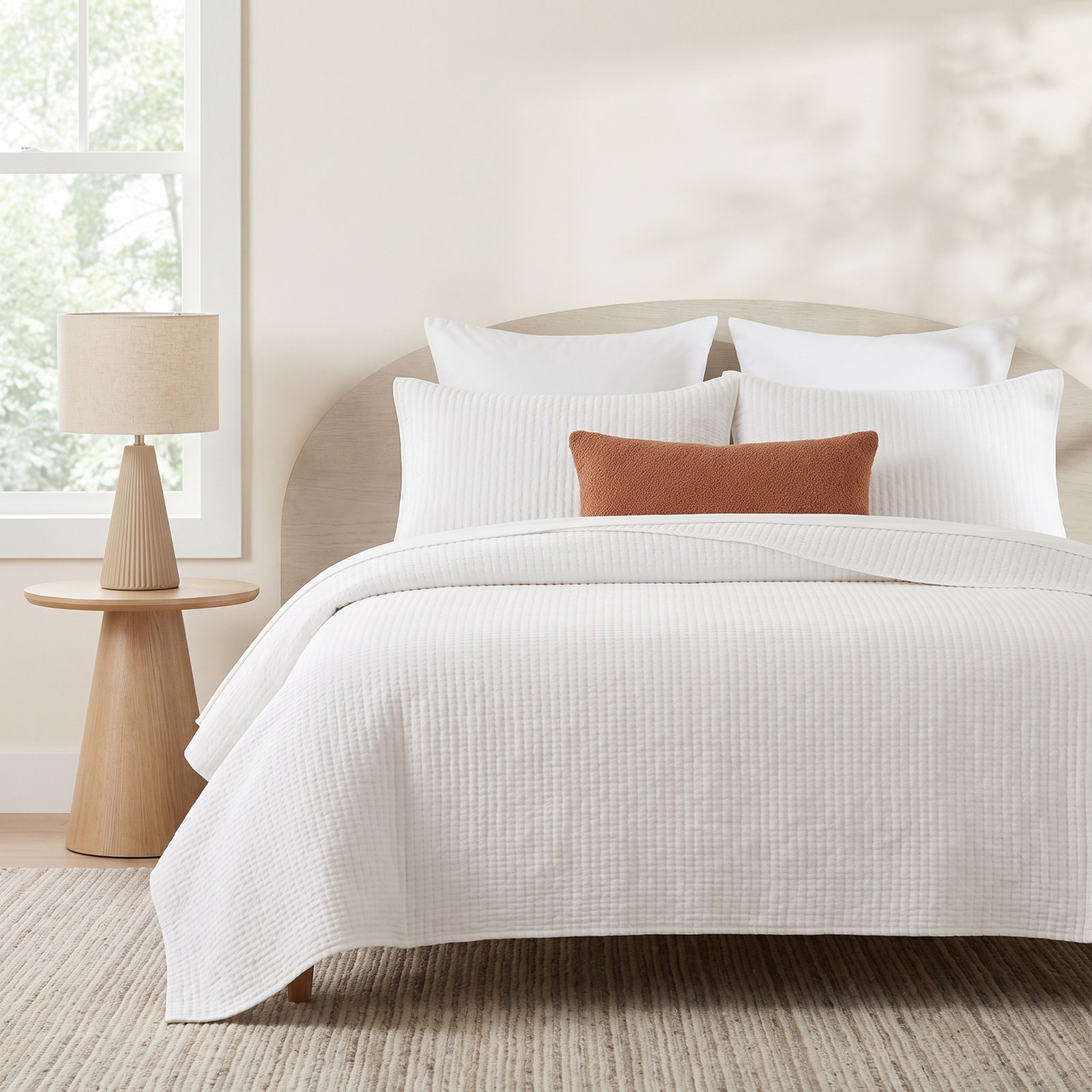 Caden Cotton Gauze Coverlet Set,  Bright White, Twin Coverlet / Bedspread + 1 Standard  Sham