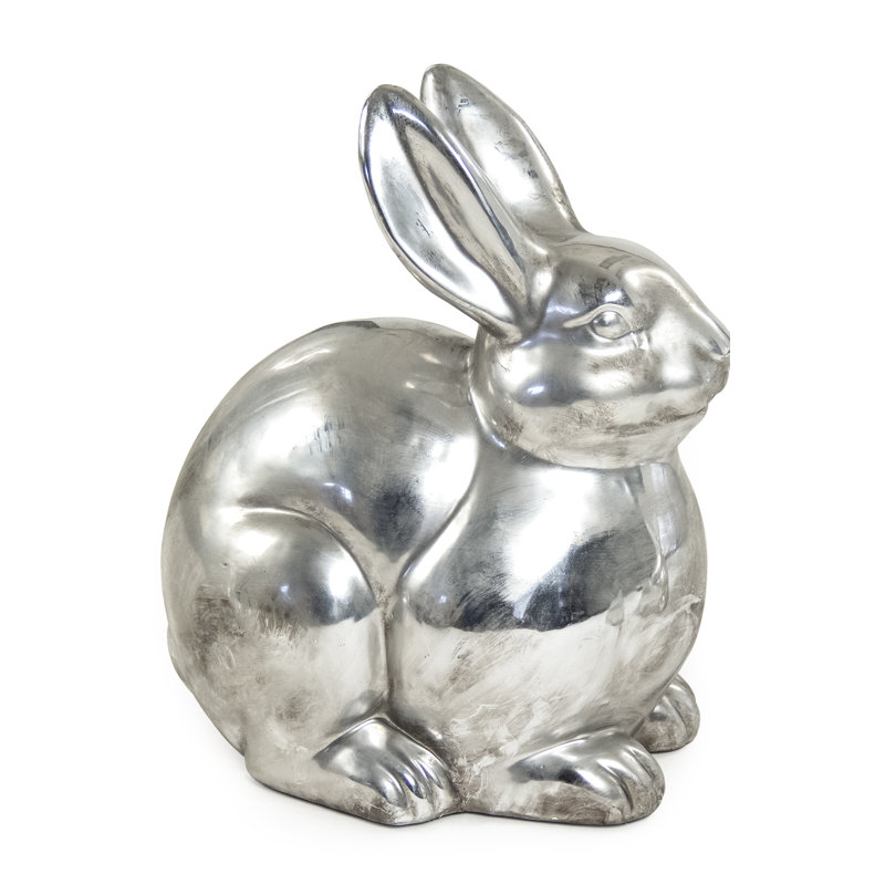Decorative Metallic Rabbit, 12" H x 6.5" W x 10.5" D