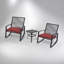 Two Person Outdoor Patio Metal Rocking Bistro Conversation Set With Table For Relaxing