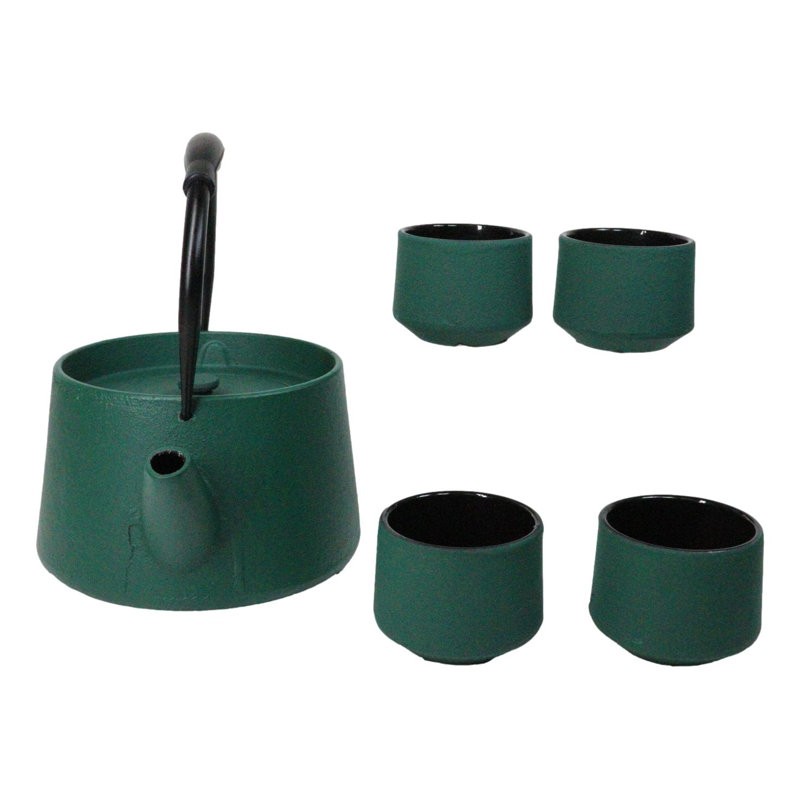 Ensemble de théière en fonte Green Modern