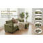 Canapé moderne en chenille vert moderne, canapé compact à 2 places avec deux ports de chargement USB et poches latérales, petit canapé pour chambre, bureau et appartement.-129240935