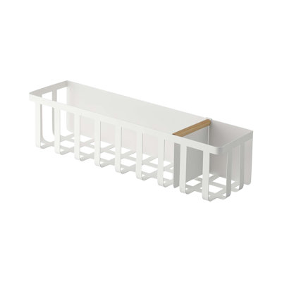 Yamazaki Home Storage Basket, Steel + Wood, Magnetic, Sliding Divider
