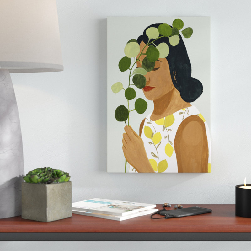 «Botany Portrait II», peinture sur toile, H 18 po x l 12 po
