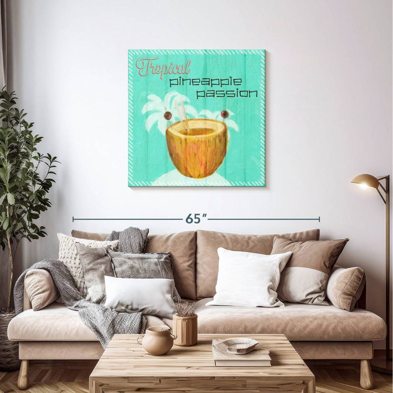 Yarlin Blue Pineapple Passion, 36" H x 36" W
