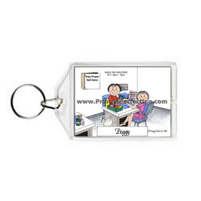 Personalized Manicurist  Female Acrylic Key Chain
