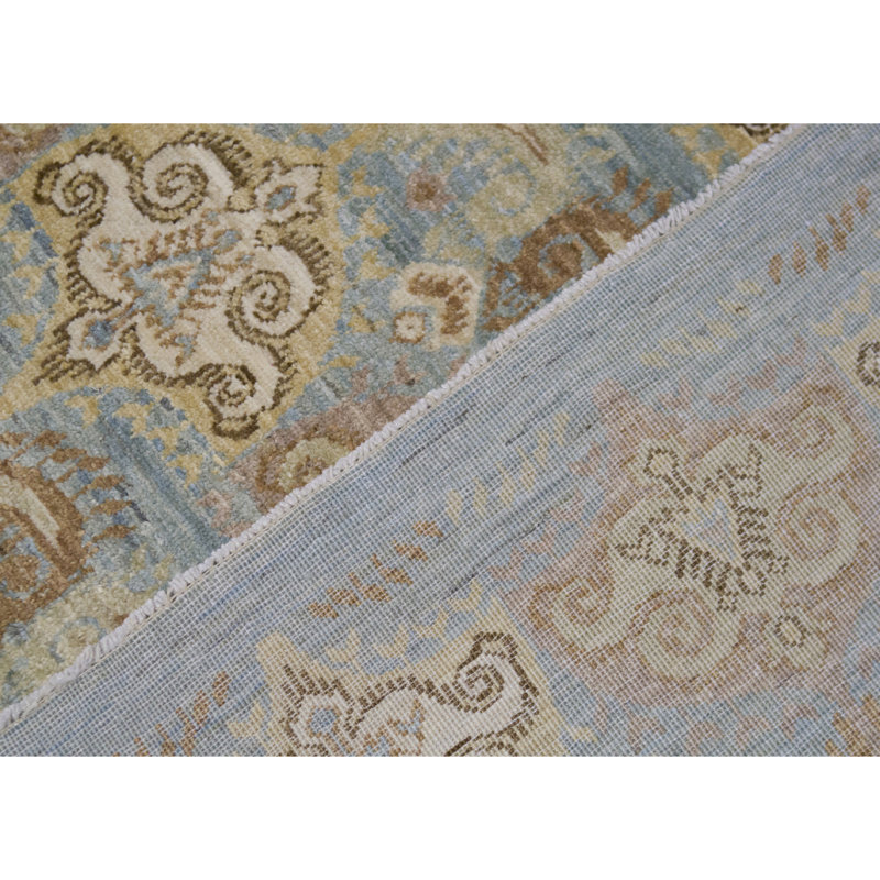Hand-Knotted High-Quality Light Blue/Brown/Beige Area Rug