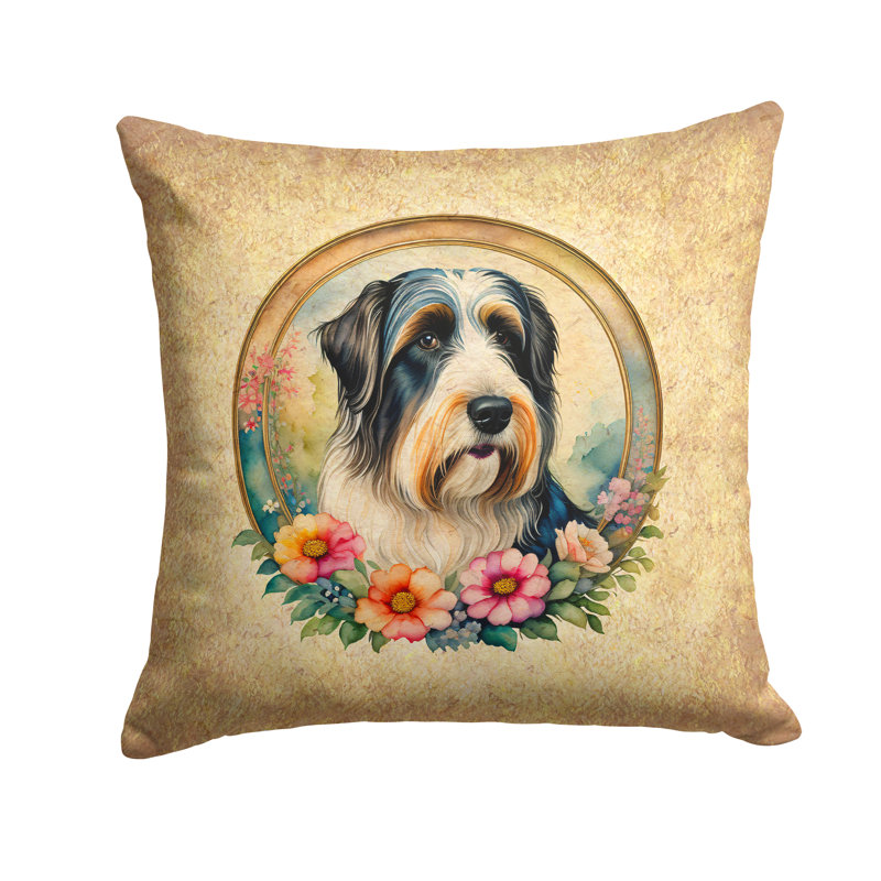 Coussin décoratif intérieur / extérieur en polyester , H 14 po x l 14 po x P 3 po