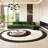 Olive green semicircle with curved sofa-106445595