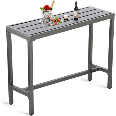 Outdoor Bar Table - Rectangle Patio Counter Height Bar Table For Garden, Yard, Balcony, Poolside by Ebern Designs