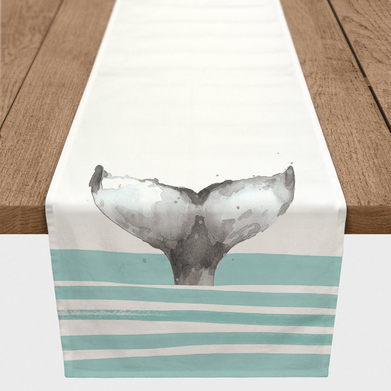 Chemin de table Whale, 53, 90 po x 16 po, Sarcelle