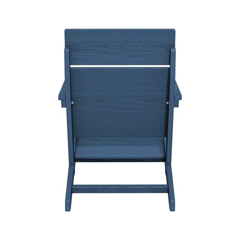 Hdpe One-piece Backrest Adirondack Chair Set Of 6, Navy