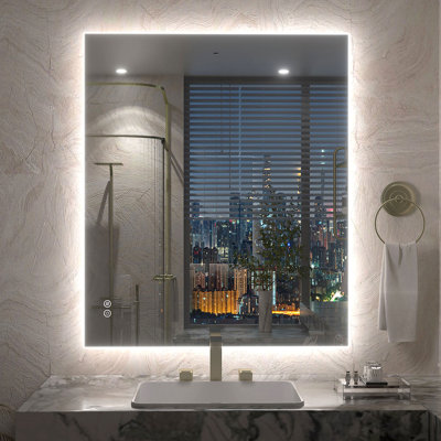 Aevar 30 in. W x 36 in. H UL Certified LED Anti-Fog Tempered Glass Bathroom/Vanity Mirror with 3-Year Warranty