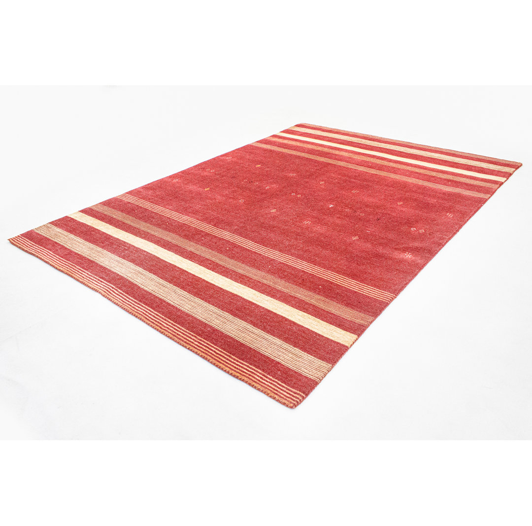 Hand Knotted Wool Red Indoor/Outdoor Rug
