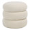 Jolo Ivory Faux Sheepskin Round Ottoman