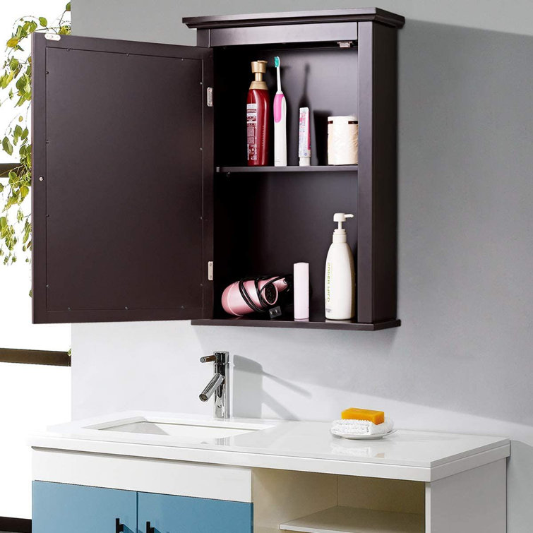 Gymax Bathroom Mirror Cabinet Wall Mounted Adjustable Shelf