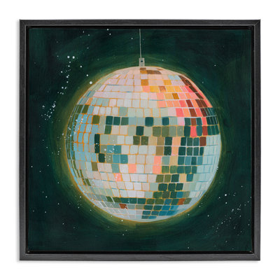 «Disco Ball in Space», art mural encadré flottant noir par Grace Popp