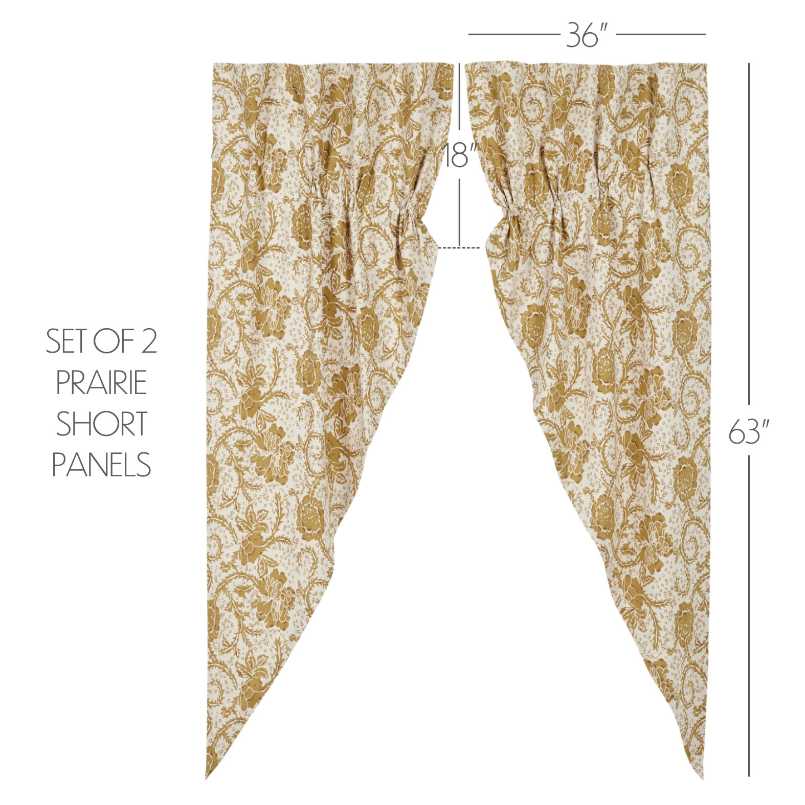 Floral Cotton Room Darkening Curtain, 36" W x 63" L 