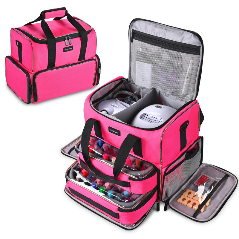Organisateur de maquillage en tissu Mezmariah, Rose