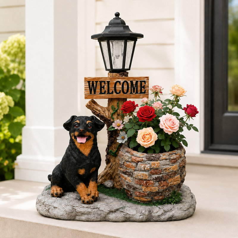 Statue de jardin d'extérieur Puppy Dog