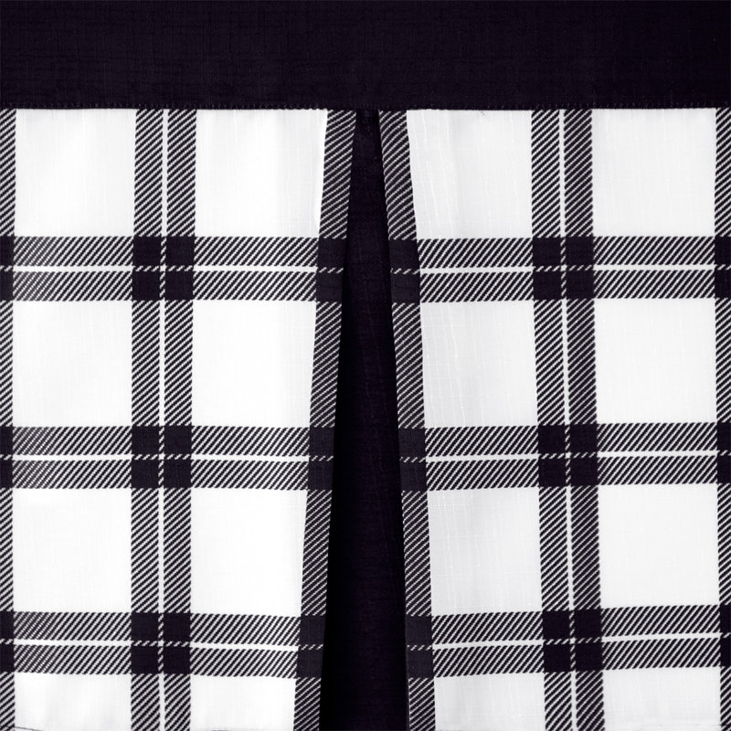 Tate Blue and White Plaid Polyester Kitchen Tier and Valance Set